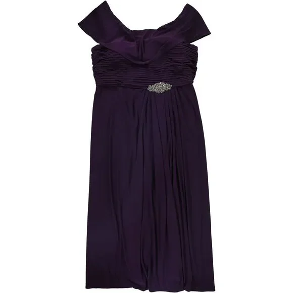Alex Evenings | Dresses | Alex Evenings Womens Pleated Waist Gown Aline Dress  Purple Nwt | Poshmark